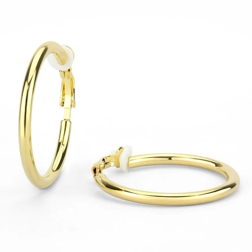 LO4682 - Gold Brass Earrings with No Stone - Grocery
