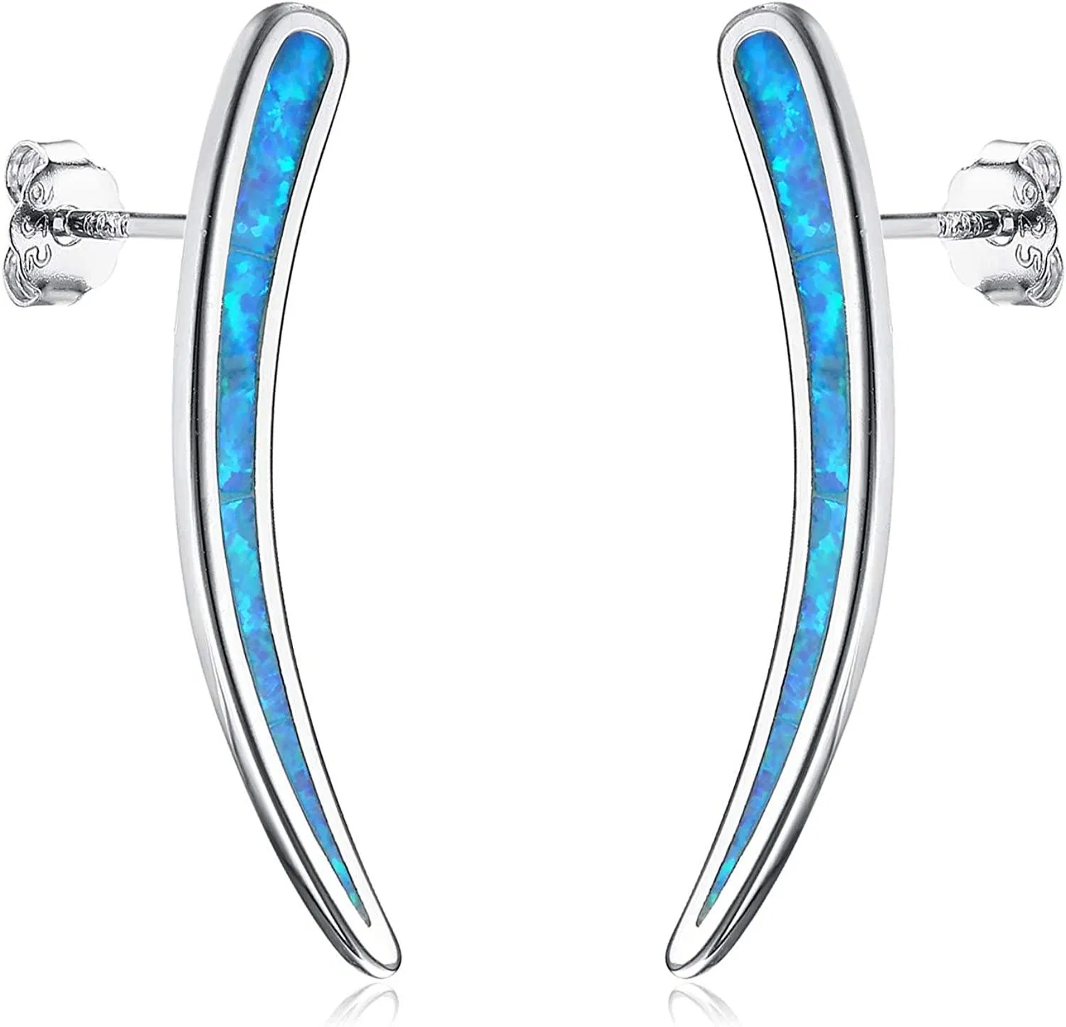 Opal Ear Cuff Earrings 925 Sterling Created Fire Opal Bar Crawler Climber Earrings Gifts for Women - Grocery