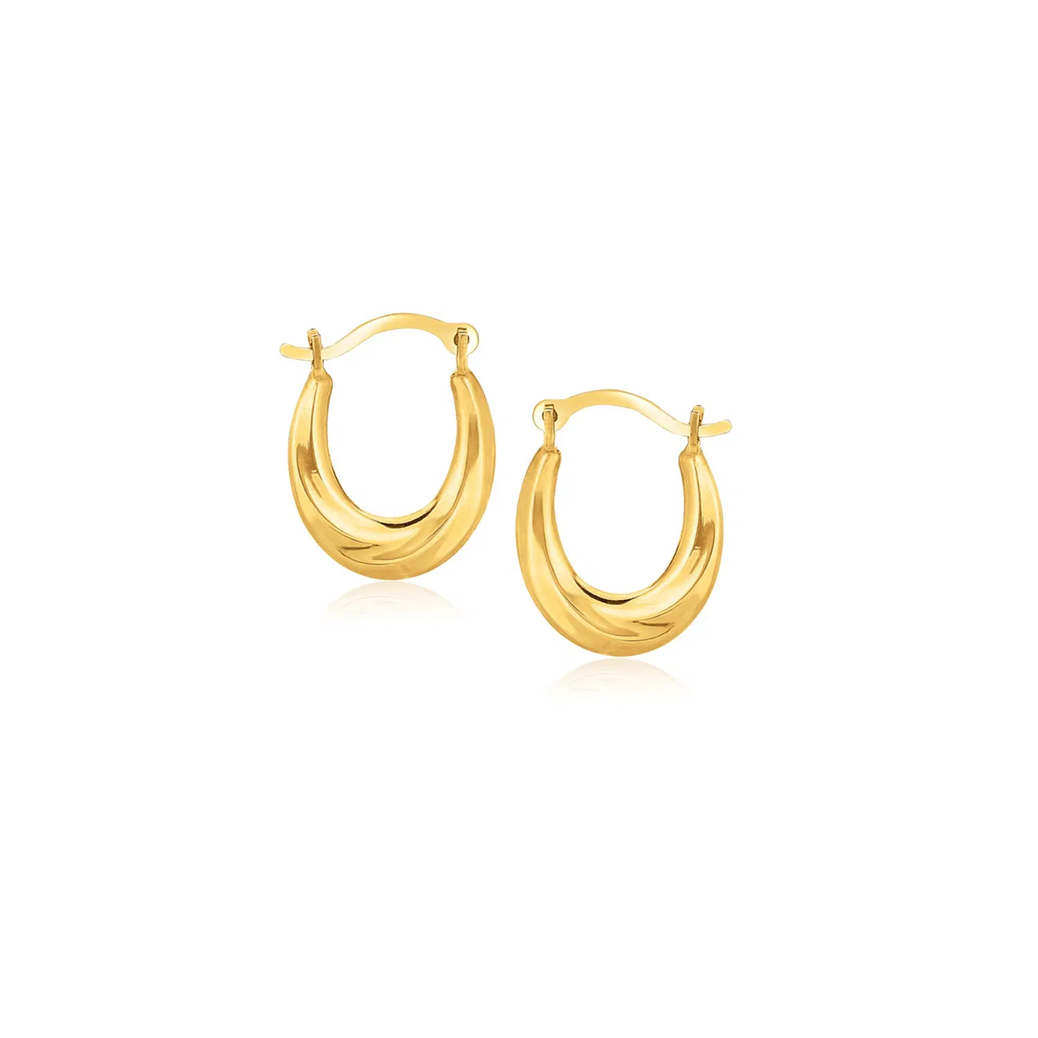 10k Yellow Gold Oval Hoop Earrings - Grocery
