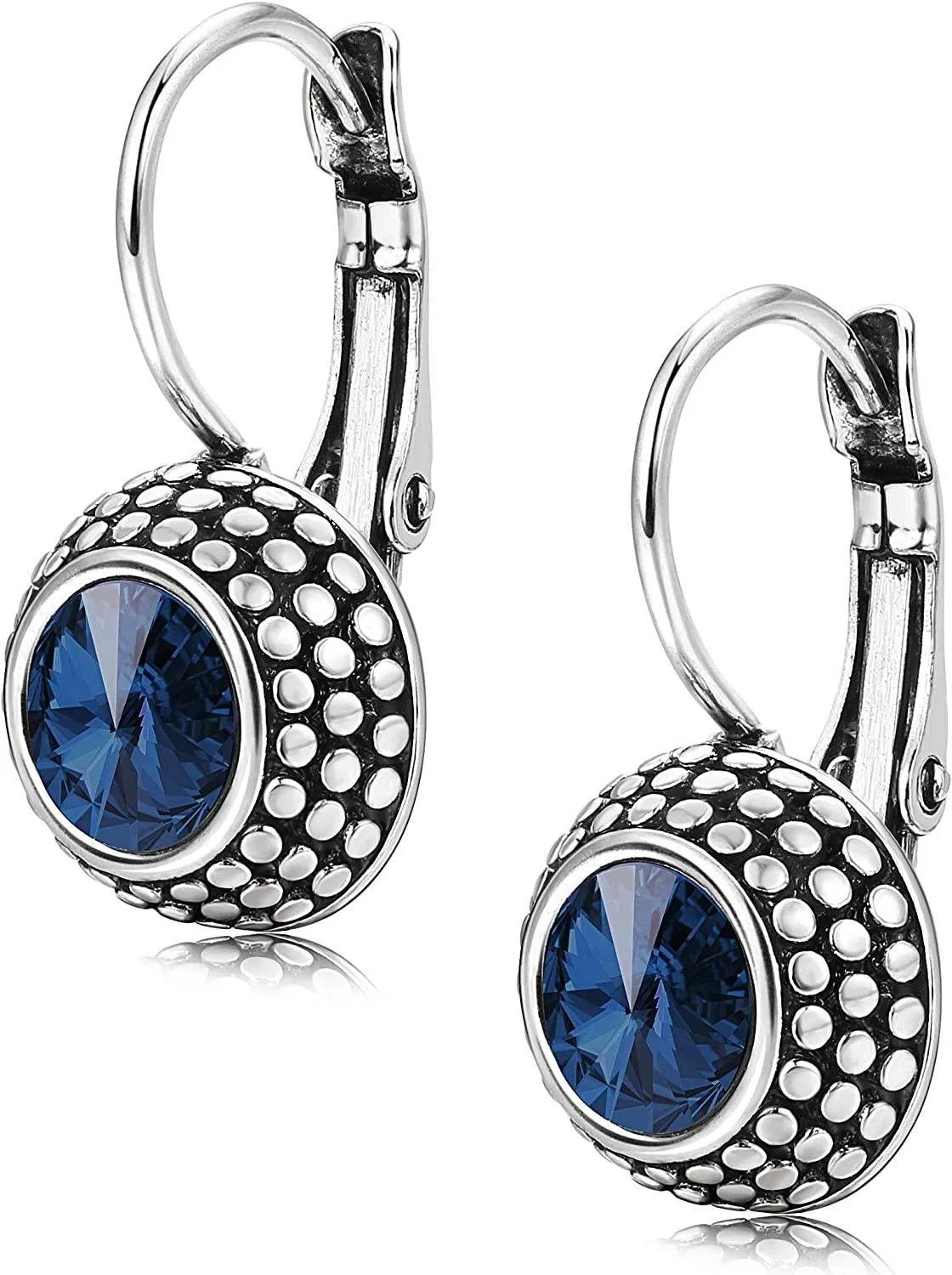 Crystals Dangle Earrings for Women Lever-Back Drop Statement Earrings; Crystals from Swarovski; Gift for Christmas - Grocery