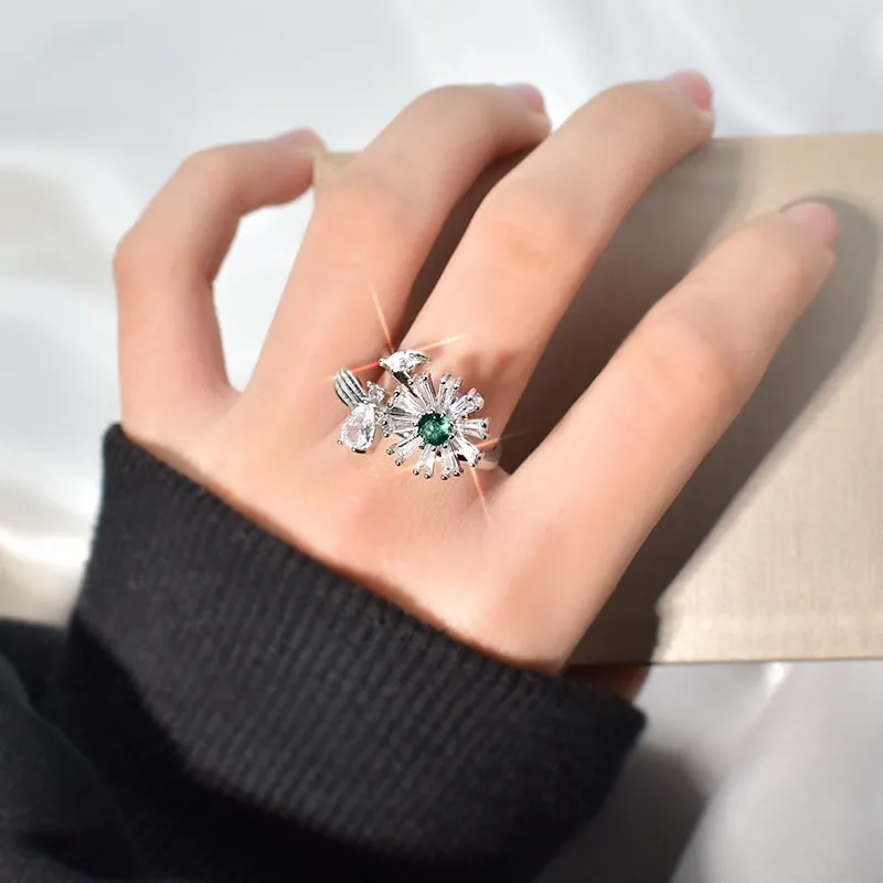 Natural Fashion Style Adjustable Zircon Index Finger - Grocery