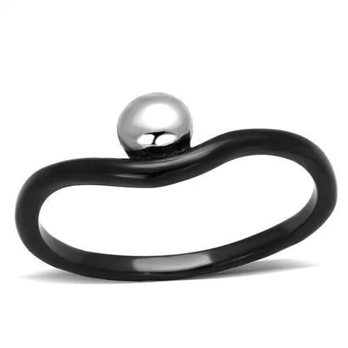TK1645 - Two-Tone IP Black Stainless Steel Ring with No Stone - Grocery
