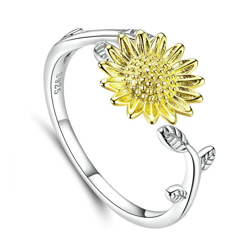 Cartoon Fashion Sun Flower S925 Silver Ring - Grocery