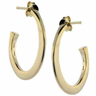 18K Gold over Sterlilng Silver Polished Half Hoop Earrings - Grocery