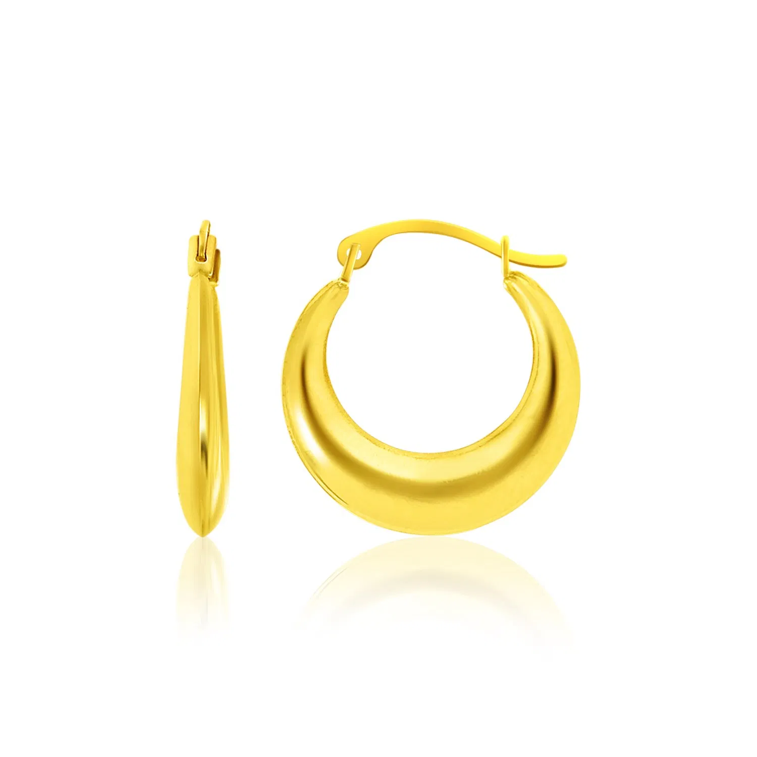 14k Yellow Gold Graduated Round Shape Hoop Earrings - Grocery