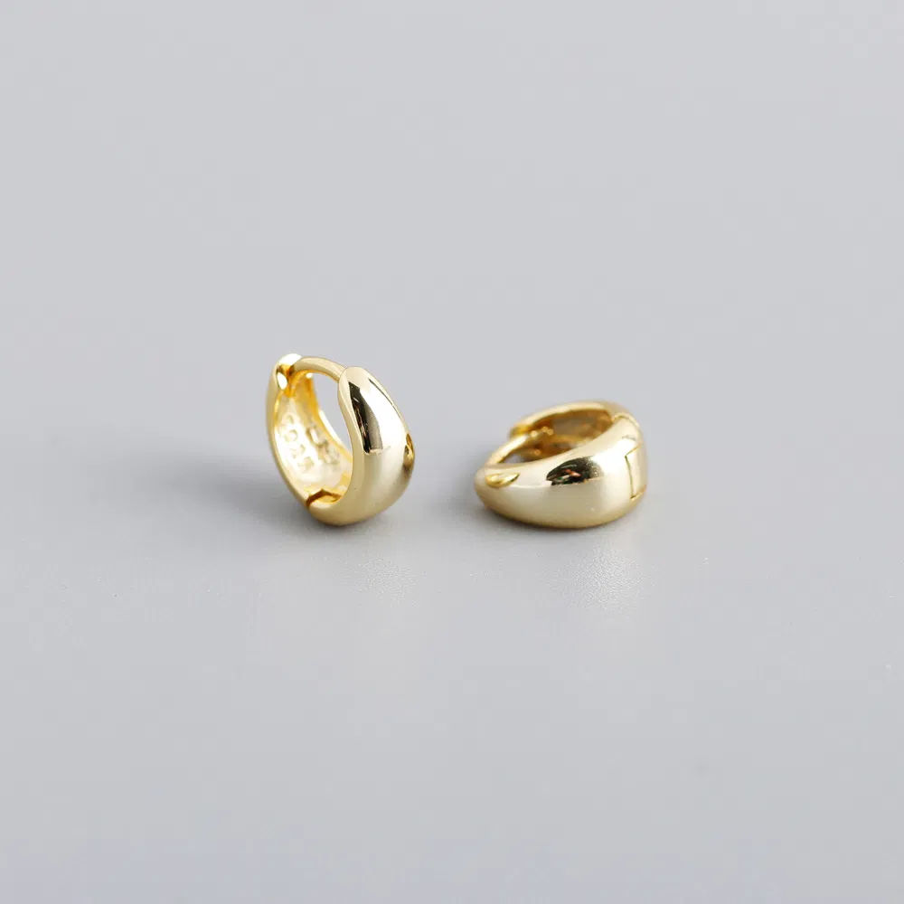 S925 Sterling Silver Wide Face Earclip Earrings Personality - Grocery