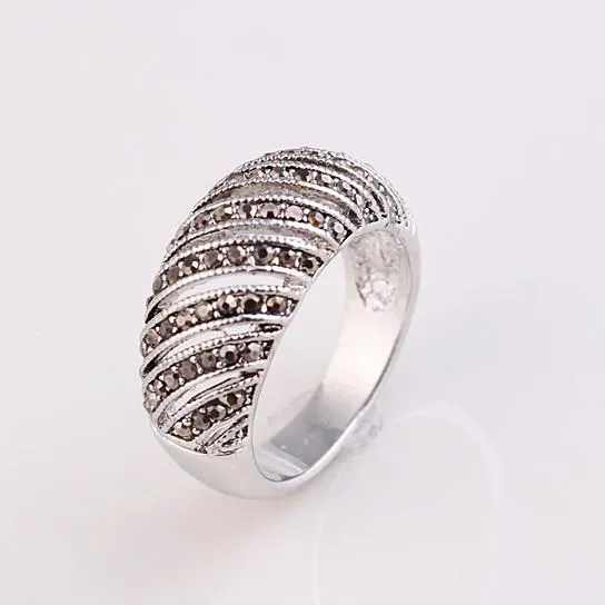Markeza Ring In Semi Precious Marcasite Pave Crystals - Grocery