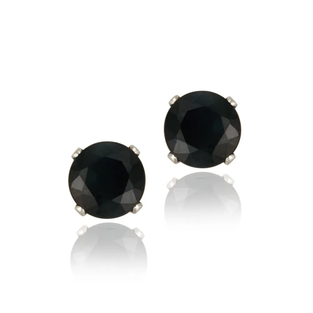 Sterling Silver 1.6ct Sapphire Stud Earrings, 6mm - Grocery