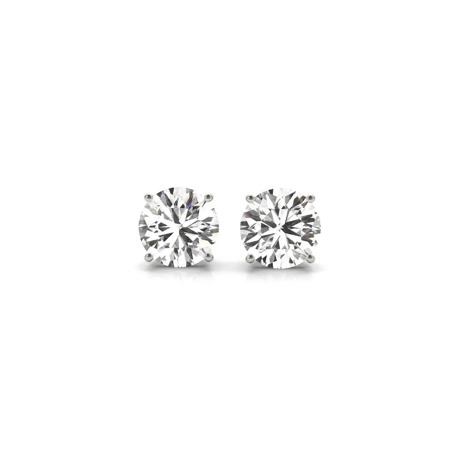 2 cttw Certified IGI Lab Grown Round Diamond Stud Earrings 14k White Gold (G/VS2) - Grocery
