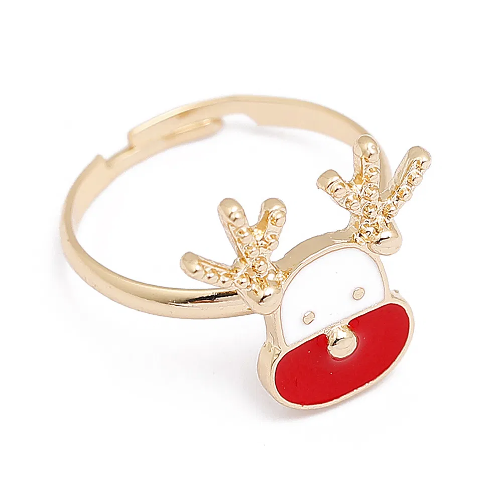 European And American Christmas Ornament Cartoon Children's Ring Snowman Elk Christmas Tree Snowflake Finger - Grocery