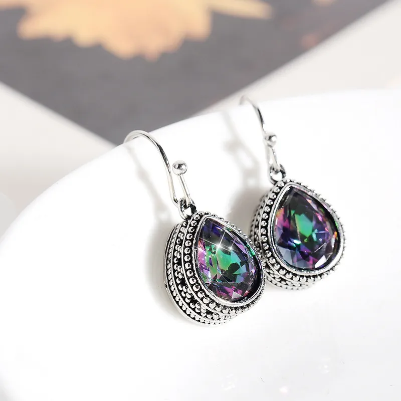 Fashion Trend Jewelry Vintage Jewel Water Drop Earrings - Grocery