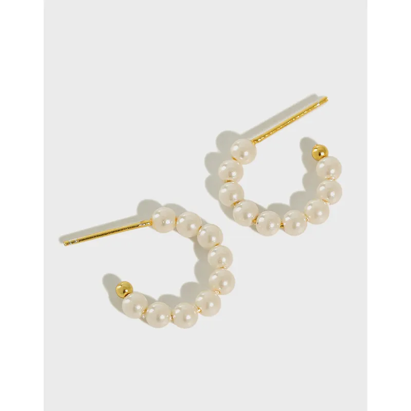 Simple Geometric S925 Sterling Silver Ring Bead Earrings - Grocery