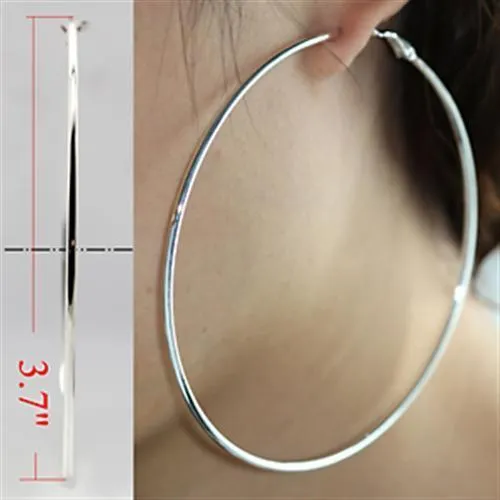 LO771 - Silver Brass Earrings with No Stone - Grocery
