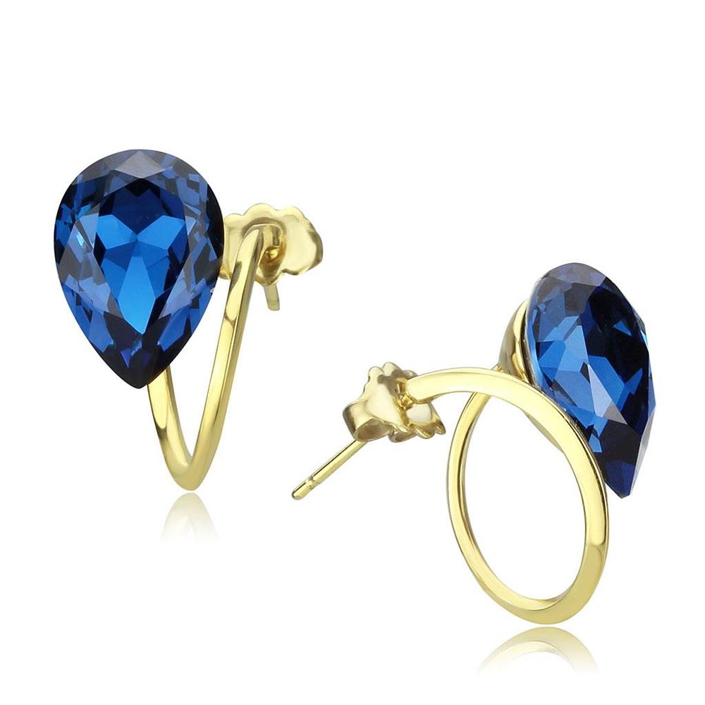 TK3648 - IP Gold(Ion Plating) Stainless Steel Earrings with Top Grade Crystal in Montana - Grocery