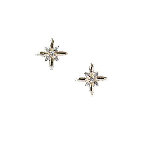 14K Yellow Gold Plated Sterling Silver Stud Earrings - Grocery