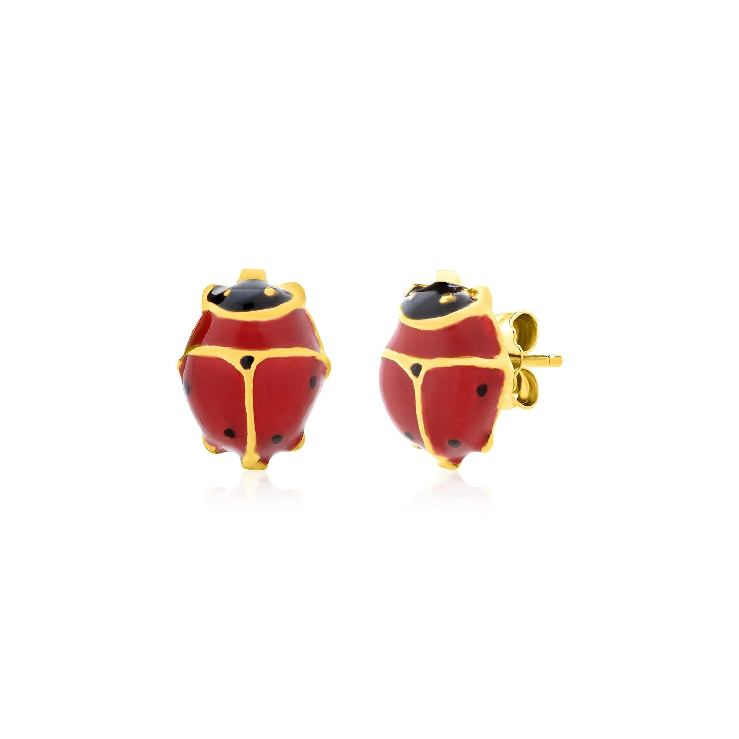 14K Yellow Gold Lady Bug Earrings - Grocery