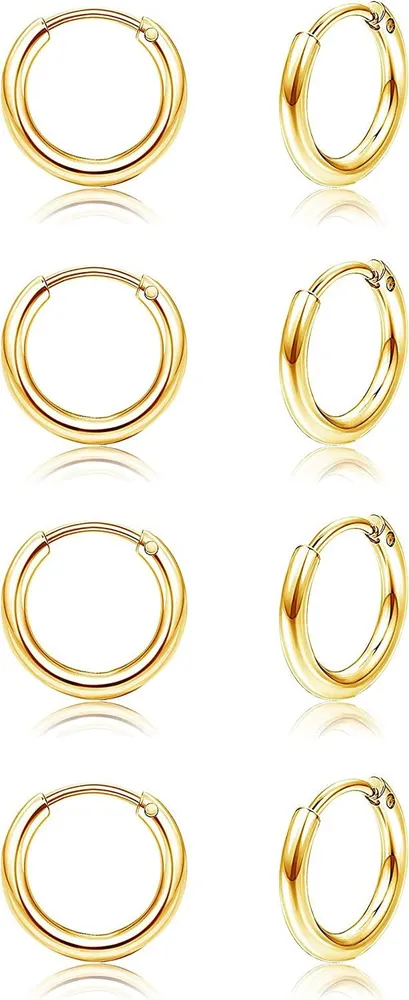 925 Sterling Silver Cartilage Small Hoop Earrings For Women Minimalist Sleeper Cuff Helix Earrings Hypoallergenic 10 MM - Grocery