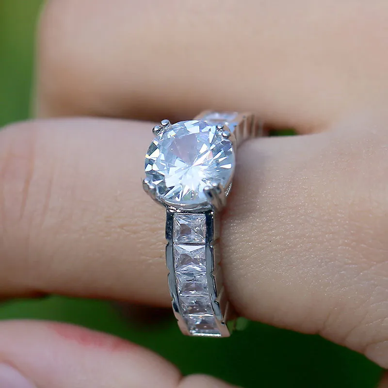 Exaggerated Luxurious Plated Real Gold Full Circle Zircon Ring - Grocery