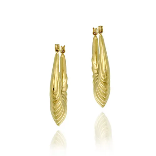 18K Gold over Sterling Silver V Shaped Hoop Earrings - Grocery
