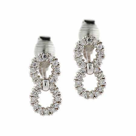 Sterling Silver CZ Double Open Circle Earrings - Grocery