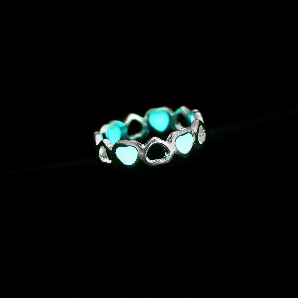 Peach Heart Luminous Love Personality Ring Jewelry - Grocery