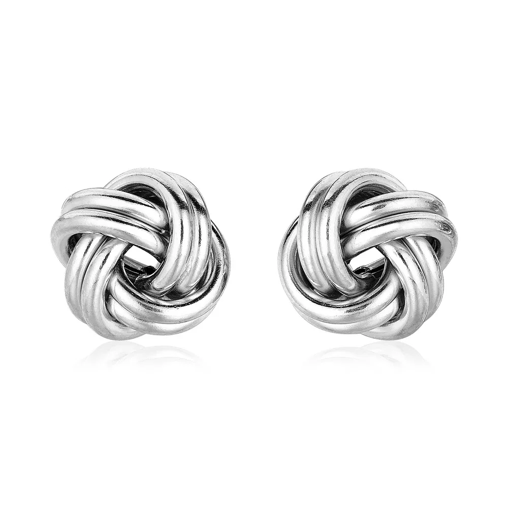 Sterling Silver Polished Two Strand Love Knot Earrings(13mm) - Grocery