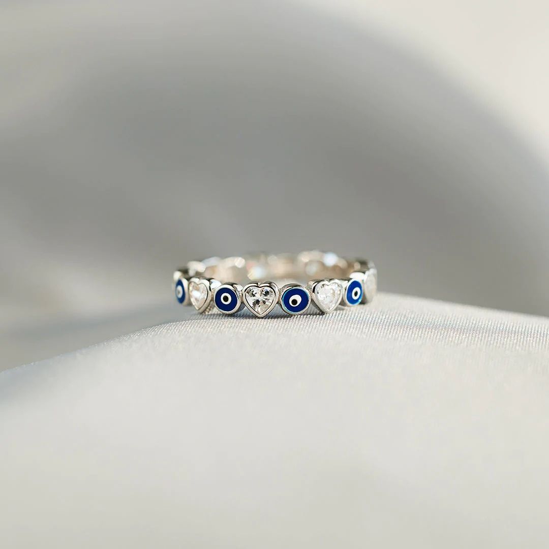 S925 Sterling Silver Love Zircon Ring - Grocery