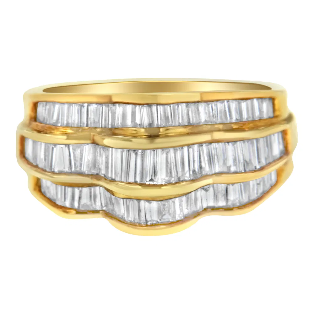 14KT Yellow Gold Diamond Multi-Row Band Ring (1 1/4 cttw, H-I Color, SI1-SI2 Clarity) - Grocery