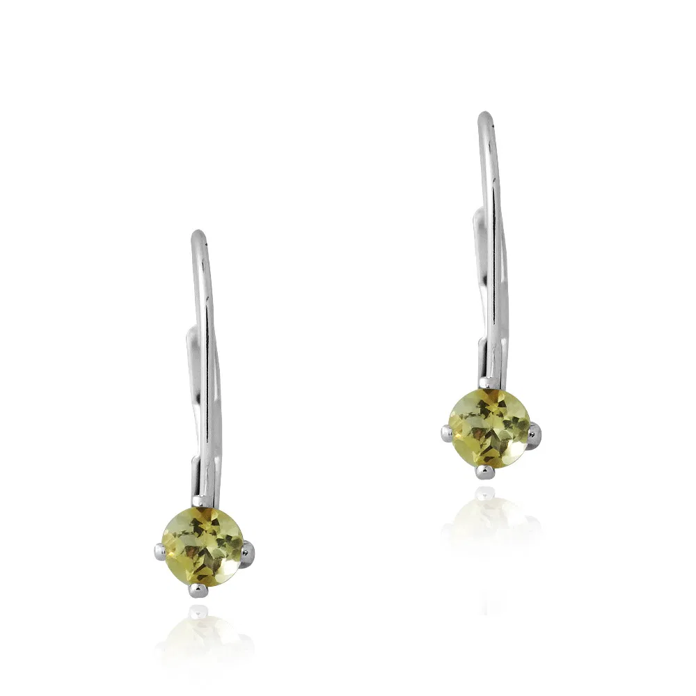Sterling Silver 1/5ct Citrine Leverback Earrings, 3mm - Grocery