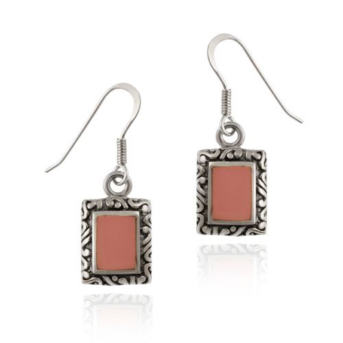 Sterling Silver Vintage Pink Coral Earrings - Grocery