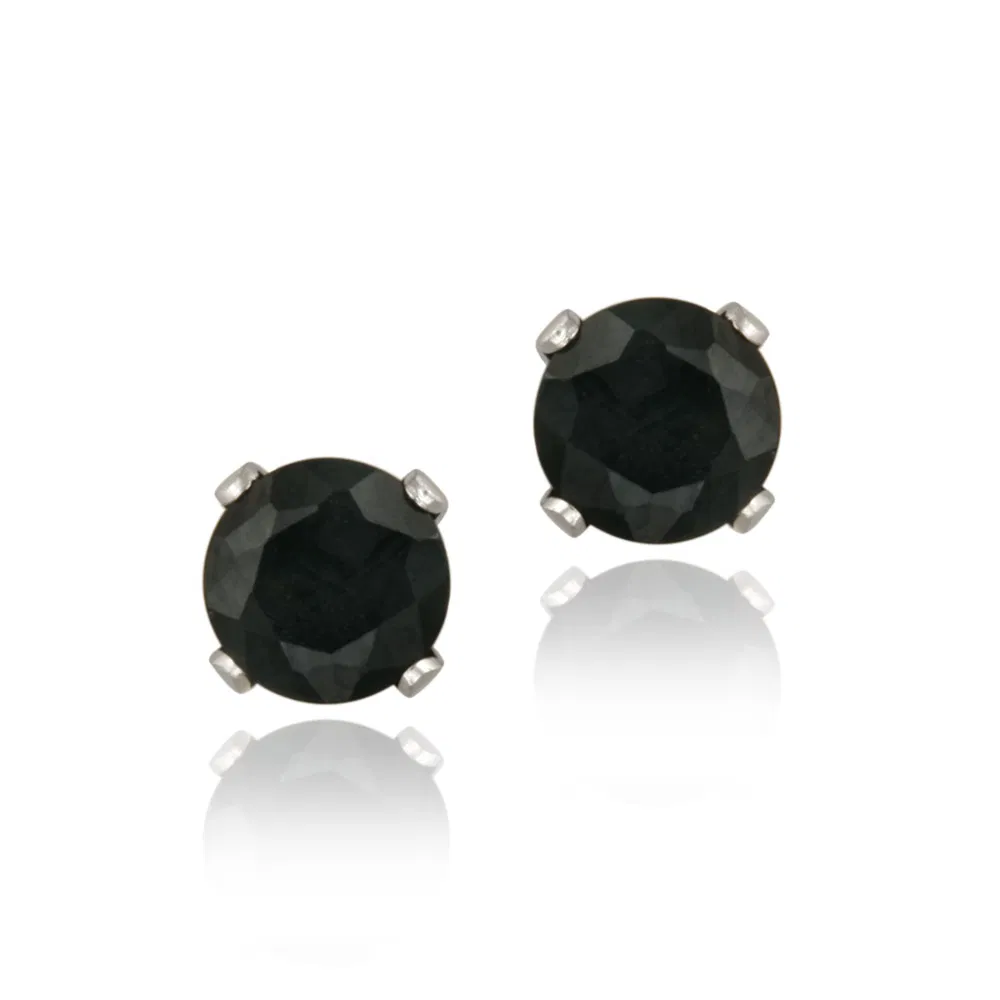 Sterling Silver 1.2ct Sapphire Stud Earrings, 5mm - Grocery