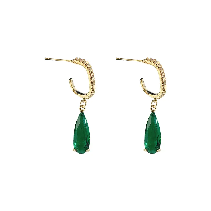 New Fashion Emerald Diamond Earrings - Grocery