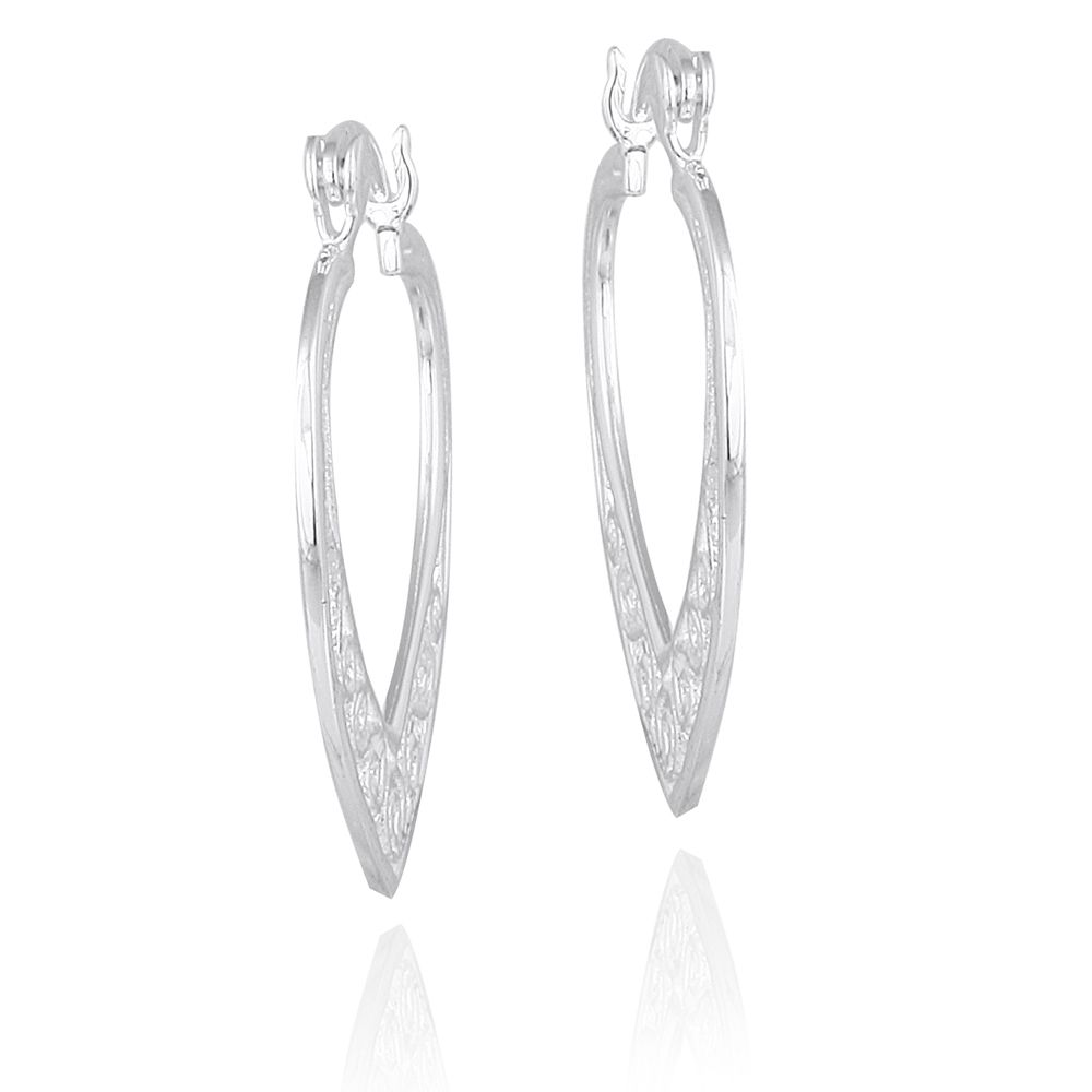 Sterling Silver Filigree Heart Earrings - Grocery