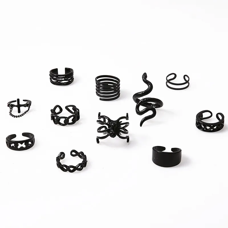 Exaggerated Punk Style Combination 11-piece Ring - Grocery