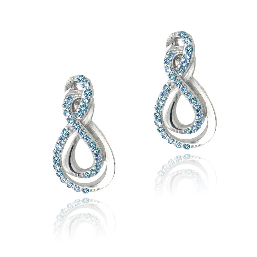 Sterling Silver London Blue Topaz Intertwined Infinity Earrings - Grocery