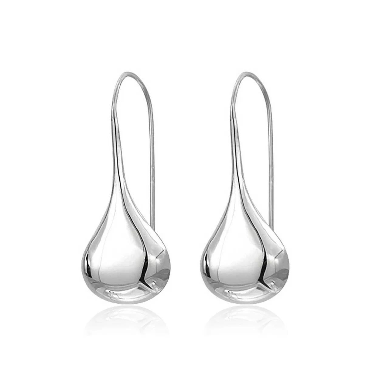 Intensity Tear Drop Hook Earrings Solid 925 Sterling Silver - Grocery