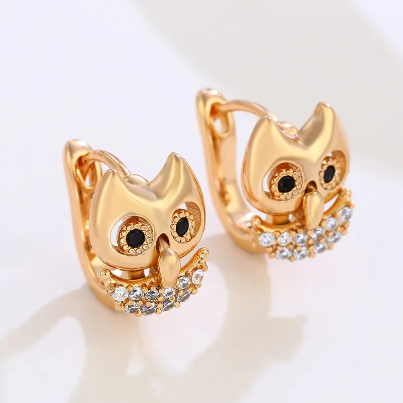Fashion Owl Earrings Personalised zirconia animal earrings - Grocery