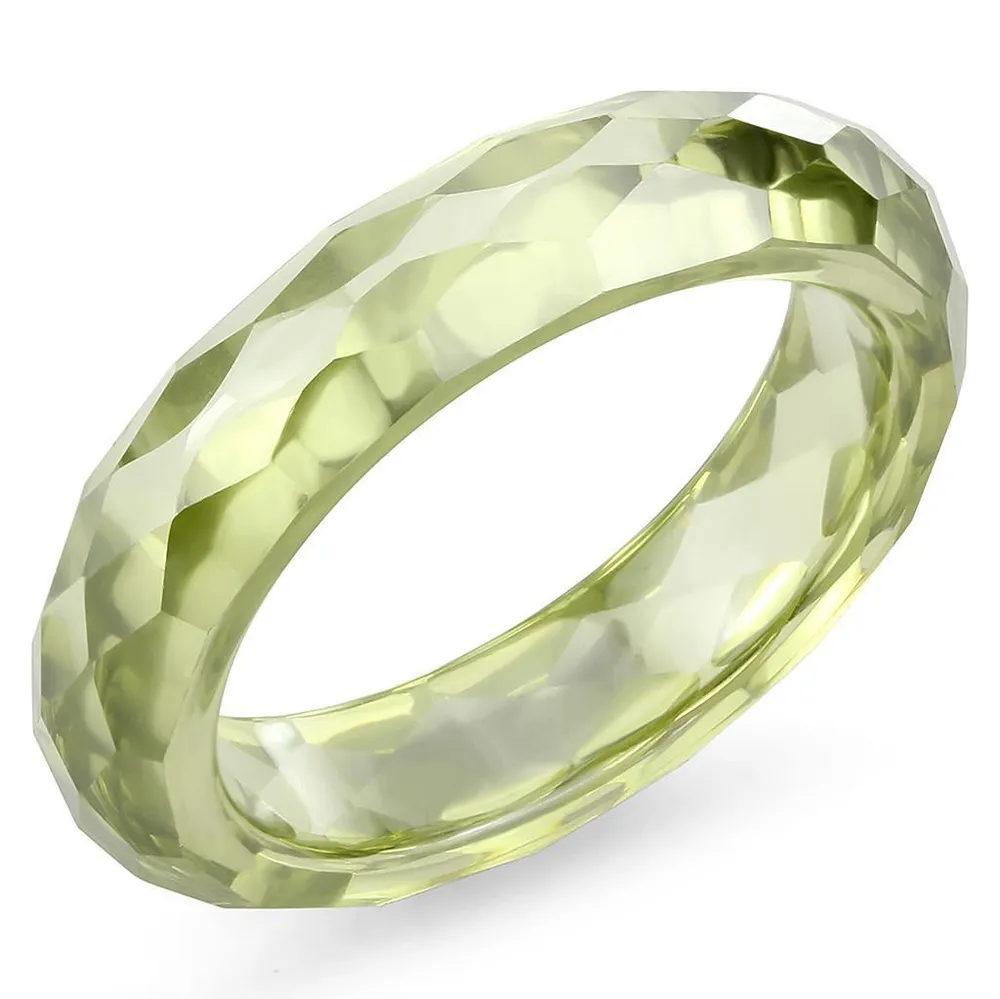 LOS082 - Stone Ring with AAA Grade CZ in Olivine color - Grocery