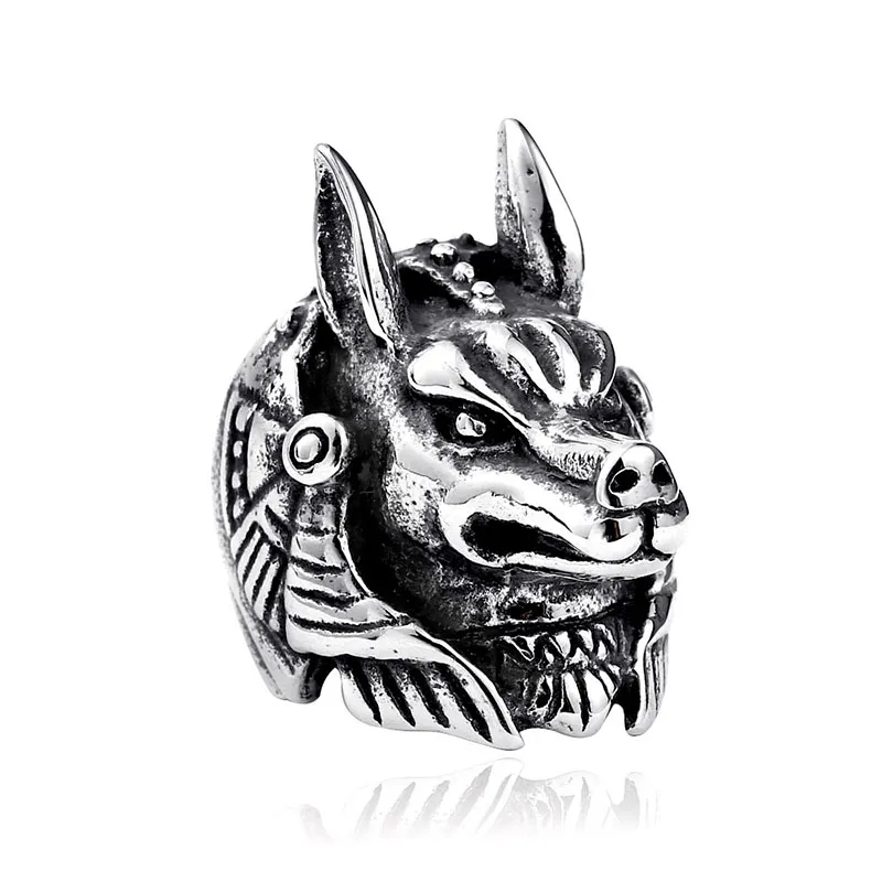 Men's Personality Wolf Head Titanium Steel Ring - Grocery