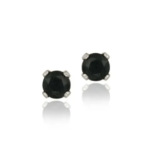 Sterling Silver 1/4ct Black Spinel Stud Earrings, 3mm - Grocery
