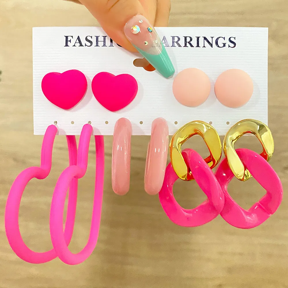 Women's Exaggerated Resin Ring Earrings - Grocery