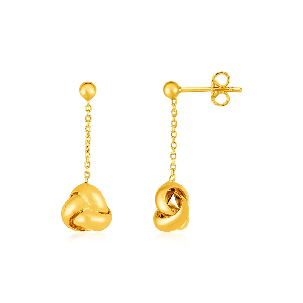14k Yellow Gold Love Knot Drop Earrings - Grocery