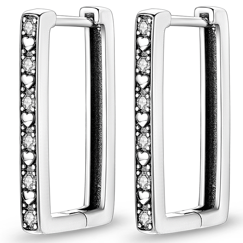 925 Sterling Silver Green Cubic Zircon U Hoop Earrings for Women Wedding Engagement Birthday Party Banquet Silver Jewelry Gift - Grocery