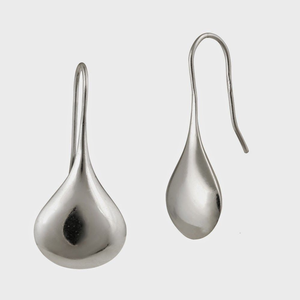 Sterling Silver Pear Shape Drop Earrings - Grocery