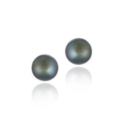 Sterling Silver Freshwater Cultured 7-7.5mm Peacock Pearl Stud Earrings - Grocery