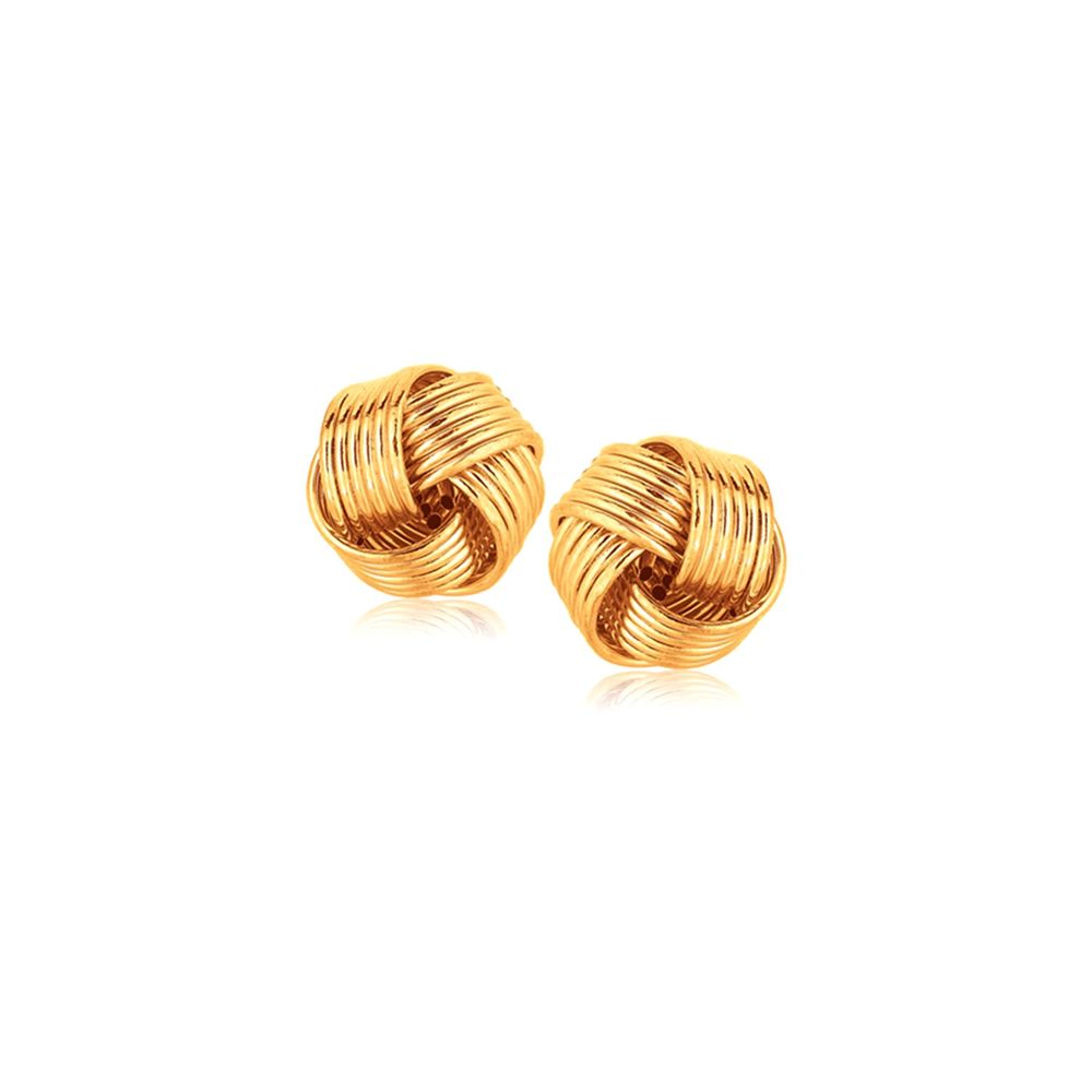 14k Yellow Gold Interlaced Love Knot Stud Earrings - Grocery