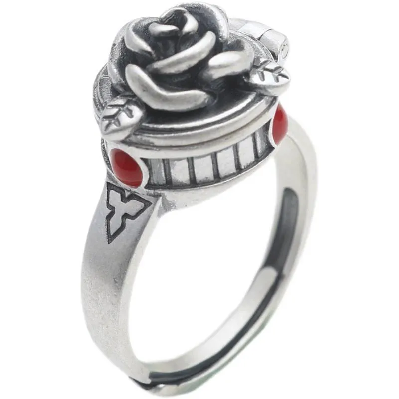Openable Ring Plated White Gold Jewellery Vintage - Grocery