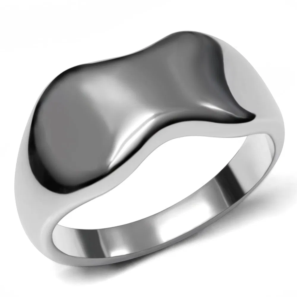 TK033 - High polished (no plating) Stainless Steel Ring with No Stone - Grocery