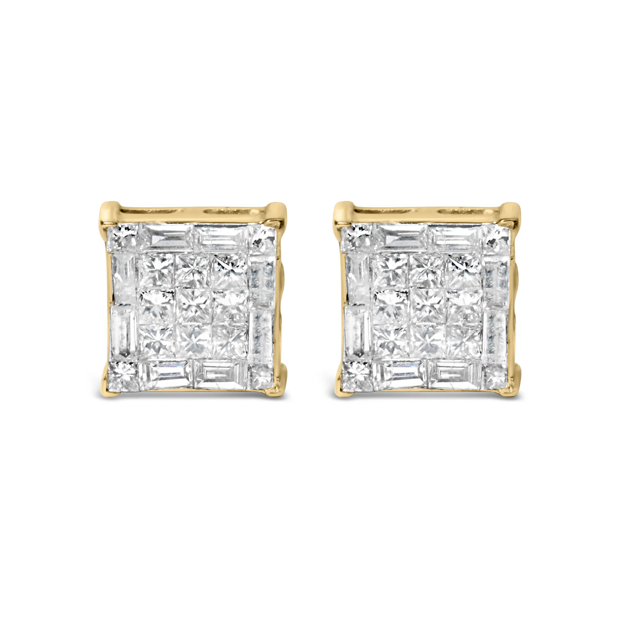 10KT Yellow Gold Diamond Stud Earrings (1 cttw, I-J Color, SI2-I1 Clarity) - Grocery
