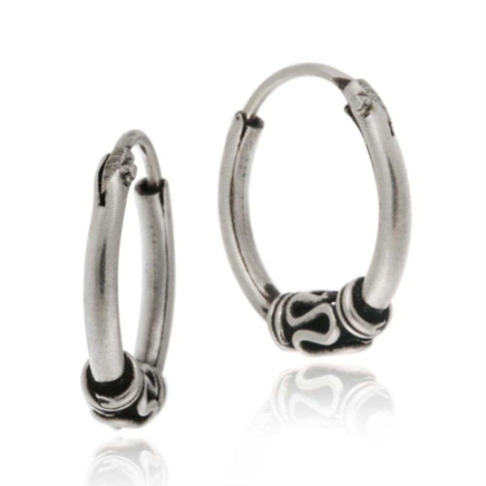 Sterling Silver Small Bali Hoop Earrings - Grocery